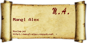 Mangl Alex névjegykártya